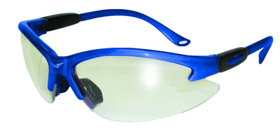Global Vision Cougar Blue CL Safety Glasses with Clear Lenses, Blue Frames