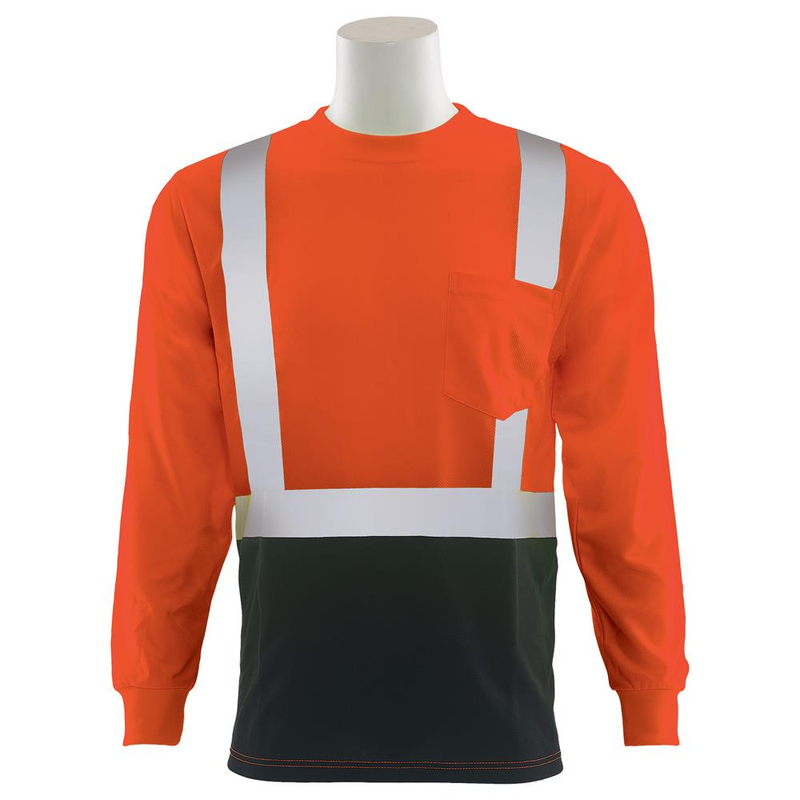 ERB 9007SB Long Sleeve Black Bottom Hi Vis Shirt
