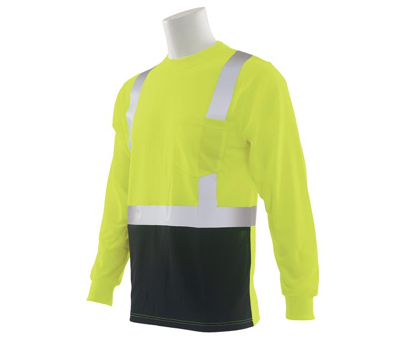 ERB 9007SB Long Sleeve Black Bottom Hi Vis Shirt