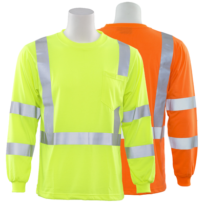 ERB 9802S Class 3 Long Sleeve Hi Vis T-Shirt