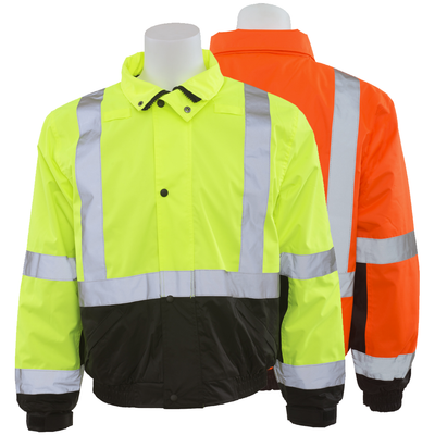 ERB W106 ANSI Class 3 Black Bottom Bomber Jacket