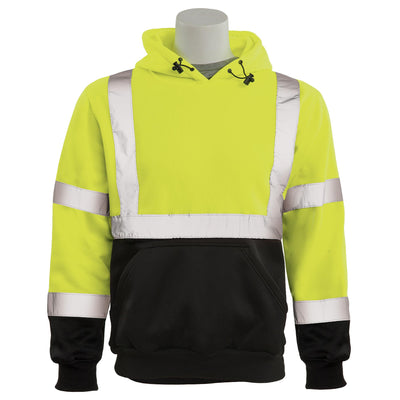 ERB W376B Hi Vis Pullover Sweatshirt, Black Bottom