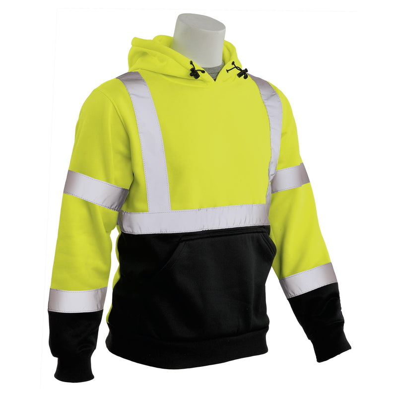 ERB W376B Hi Vis Pullover Sweatshirt, Black Bottom