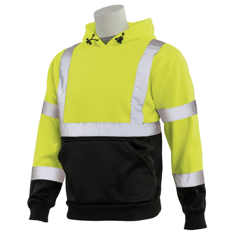 ERB W376B Hi Vis Pullover Sweatshirt, Black Bottom