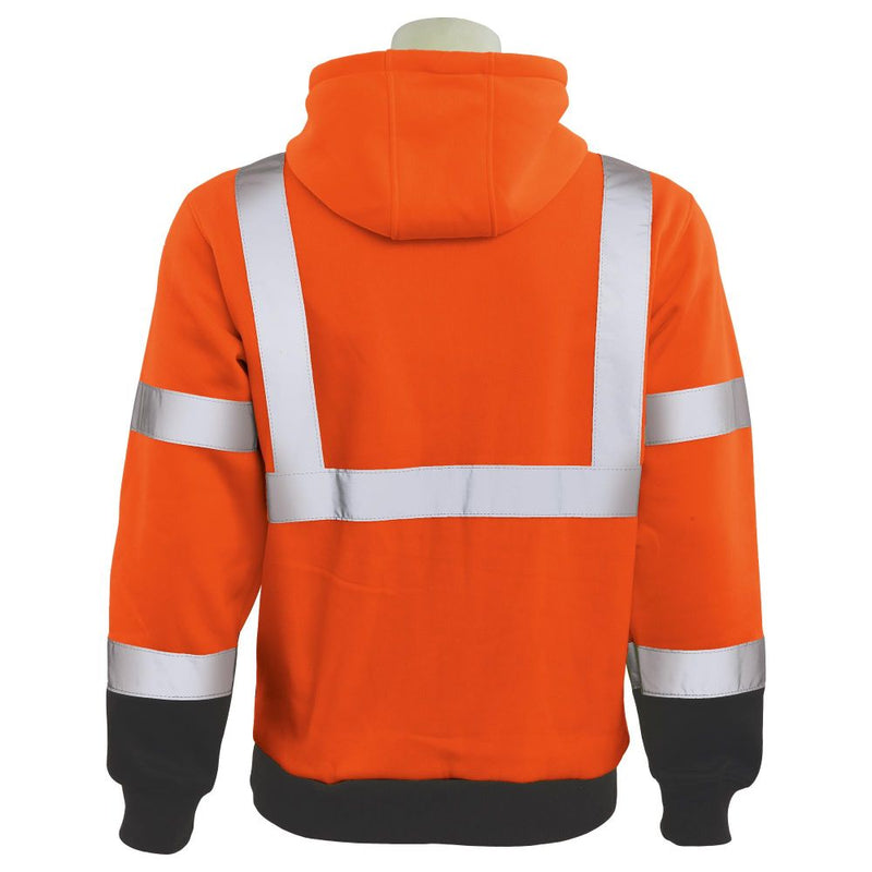ERB W376B Hi Vis Pullover Sweatshirt, Black Bottom