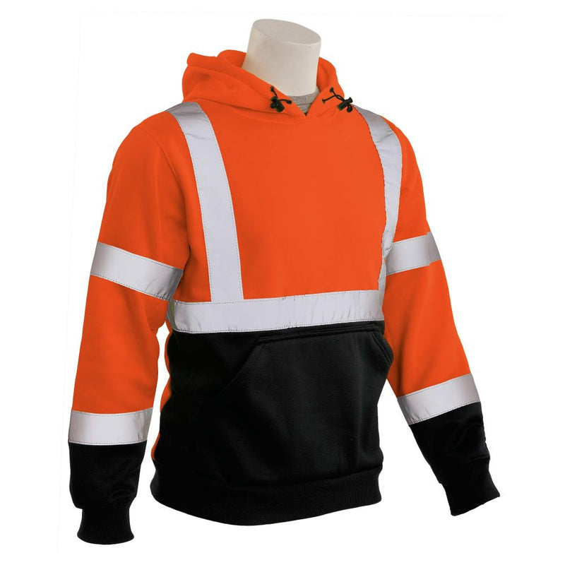 ERB W376B Hi Vis Pullover Sweatshirt, Black Bottom