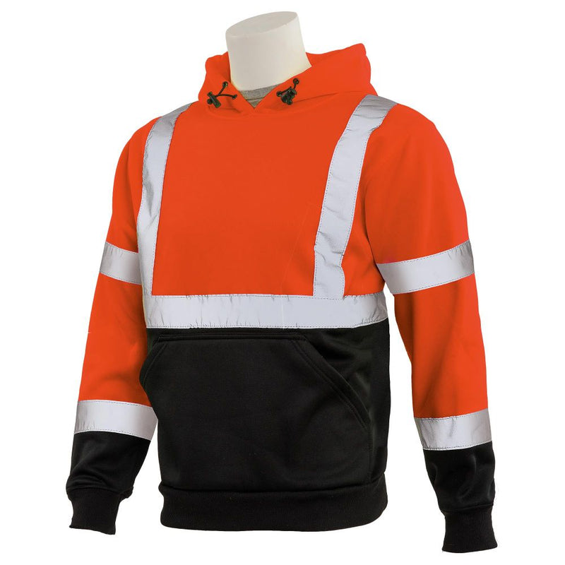 ERB W376B Hi Vis Pullover Sweatshirt, Black Bottom