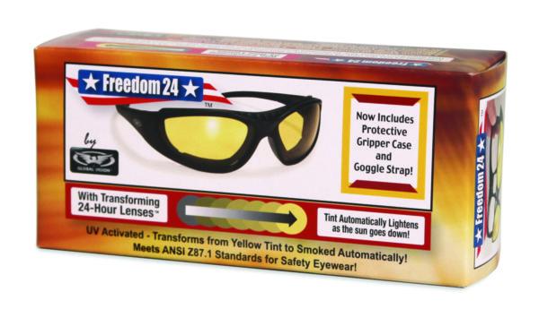 Global Vision Freedom 24 Kit A/F Anti-Fog Safety Glasses Kit with Yellow Photochromic Transition Lenses