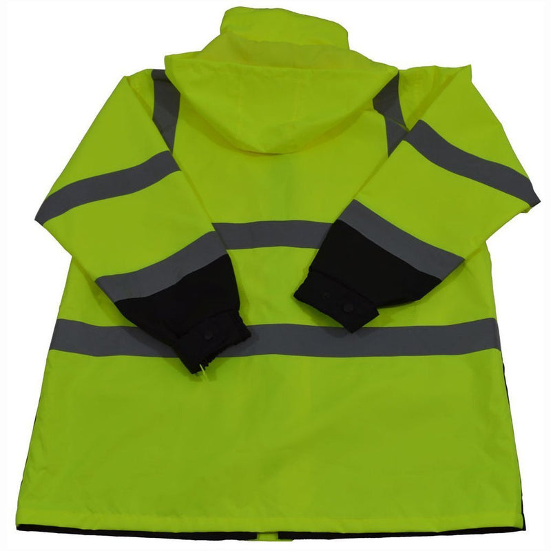 Petra Roc LBPJ3IN1-C3 ANSI Class 3 Lime/Black Waterproof 3-IN-1 High Visibility Thermal Jacket, Back