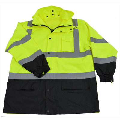 Petra Roc LBPJ3IN1-C3 ANSI Class 3 Lime/Black Waterproof 3-IN-1 High Visibility Thermal Jacket