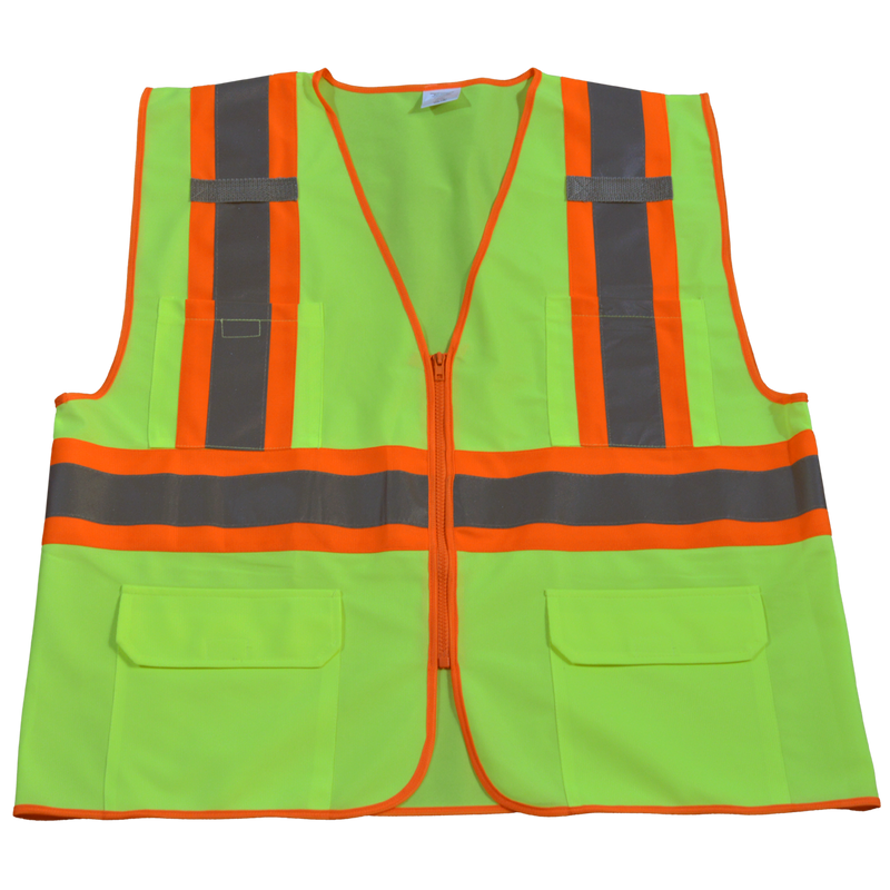 Petra Roc ANSI/ISEA Two Tone DOT Class II Safety Vest, Solid Front