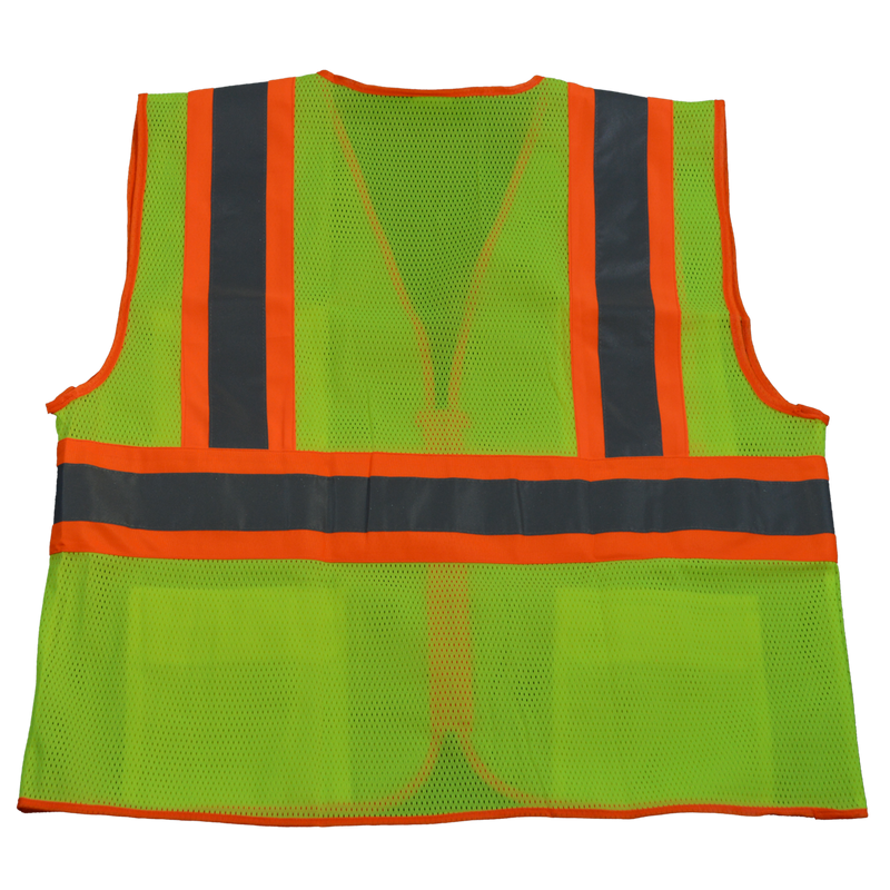Petra Roc ANSI/ISEA Two Tone DOT Class II Safety Vest, Lime Mesh Back