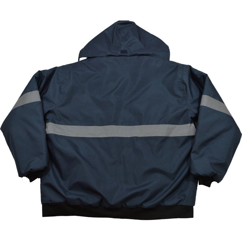 Petra Roc Enhanced Visibility Navy Blue Quilted Bomber Jacket, Back
