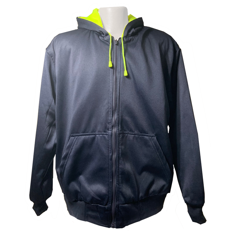 Petra Roc Lime/Navy Reversible ANSI Class 3 Zip-Up Hooded Sweatshirt