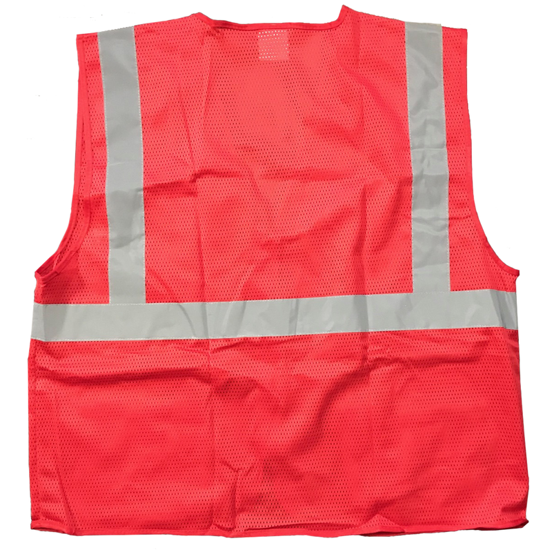 Petra Roc RVM-S1 Non-ANSI Enhanced Visibility Red Mesh Safety Vest