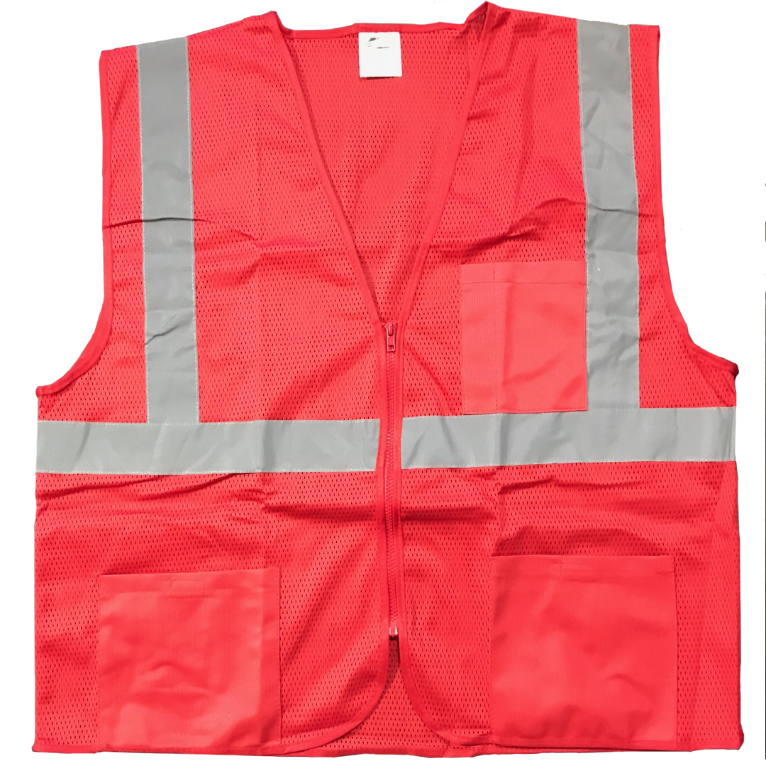 Petra Roc RVM S1 Non ANSI Enhanced Visibility Red Mesh Safety Vest