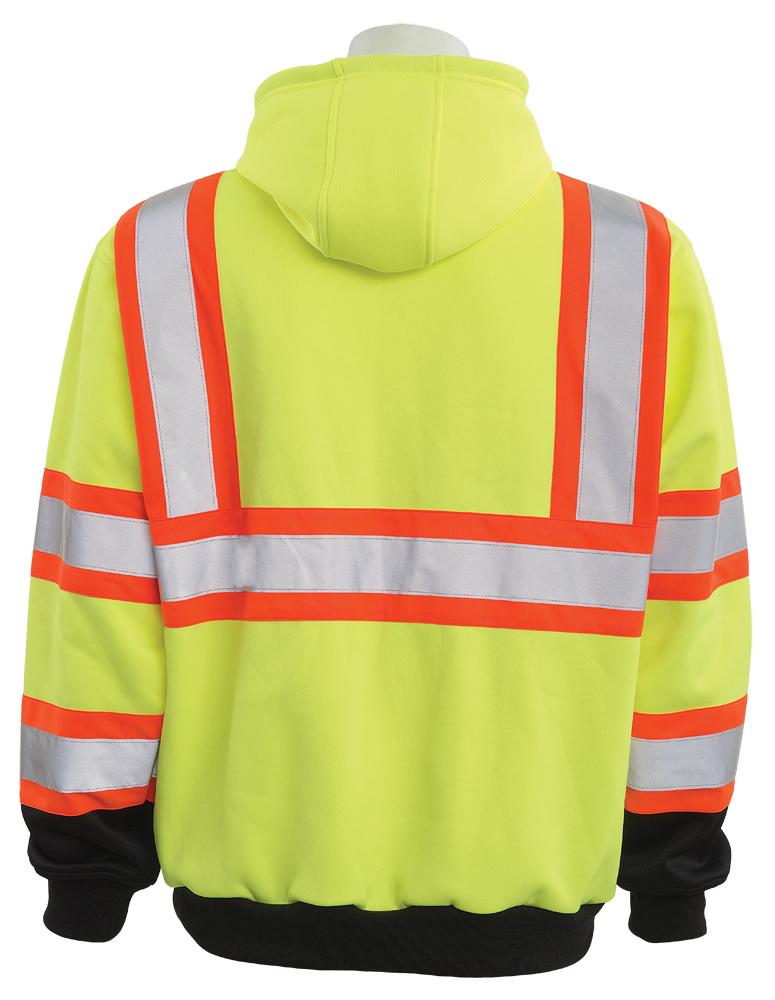 ERB W376BC ANSI Class 3 Hooded Pullover Sweatshirt with Black Bottom