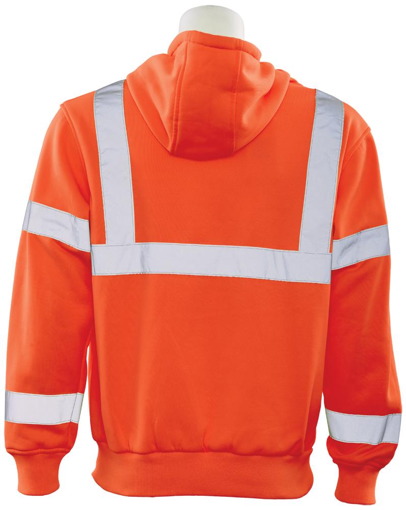 ERB W376 ANSI Class 3 Orange Hooded Pullover Sweatshirt