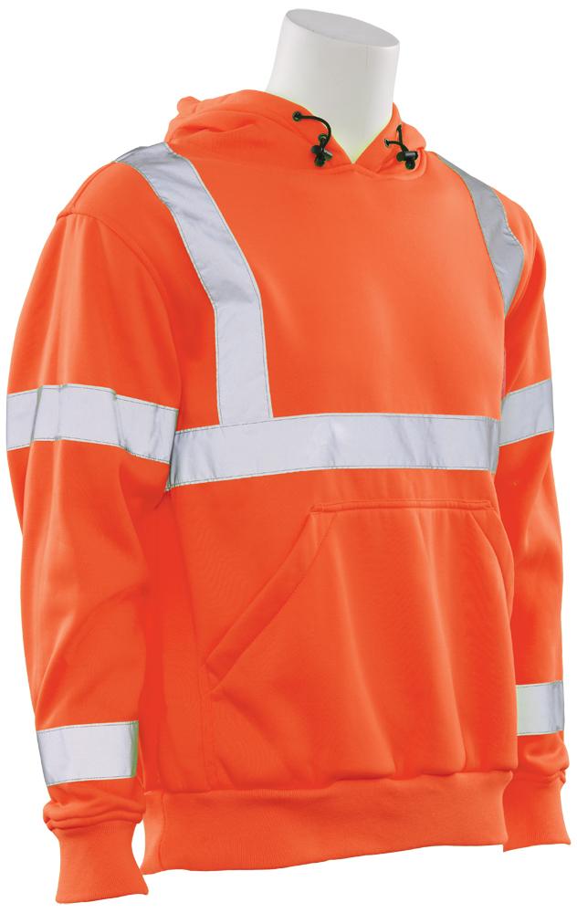 ERB W376 ANSI Class 3 Orange Hooded Pullover Sweatshirt