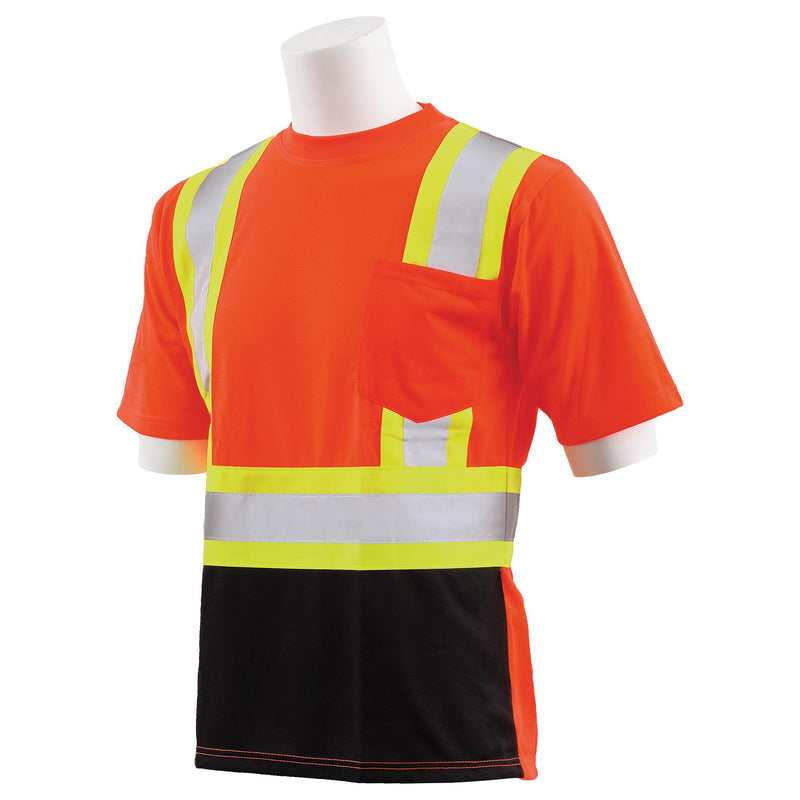 ERB 9601SBC Class 2 Hi Vis Short Sleeve T-Shirt with Contrasting Trim