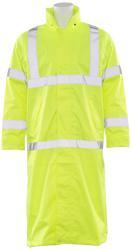 ERB S163 ANSI Class 3 Waterproof High Visibility Long Raincoat, Lime