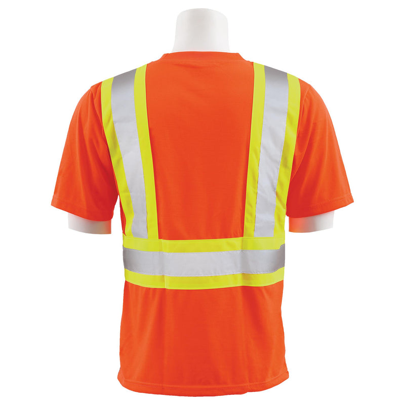 ERB 9601SBC Class 2 Hi Vis Short Sleeve T-Shirt with Contrasting Trim