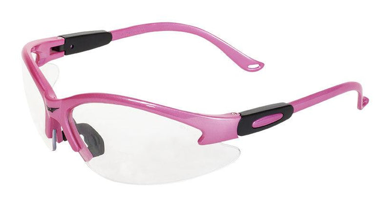 Global Vision Cougar Pink Safety Glasses with Clear Lenses, Gloss Pink Frames