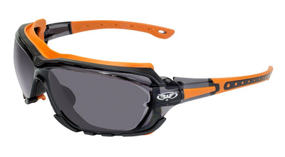 Global Vision Octane A/F Anti-Fog Safety Glasses with Smoke Lenses, Orange Frames