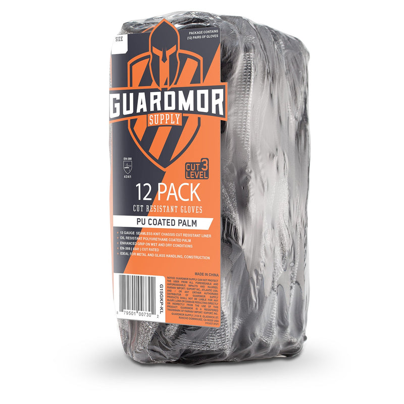 Cut Resistant with PU Palm - 12 Pack