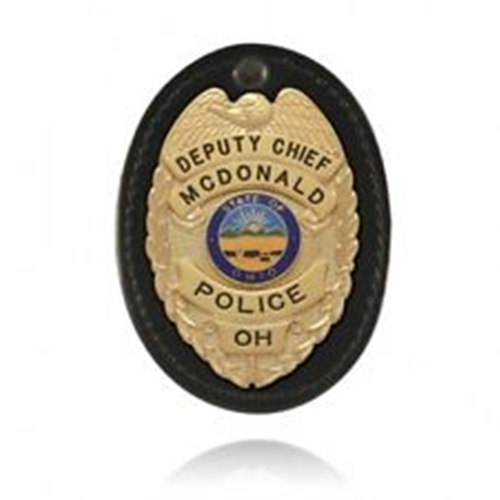 Oval Badge Holder, Hook And Loop Closure