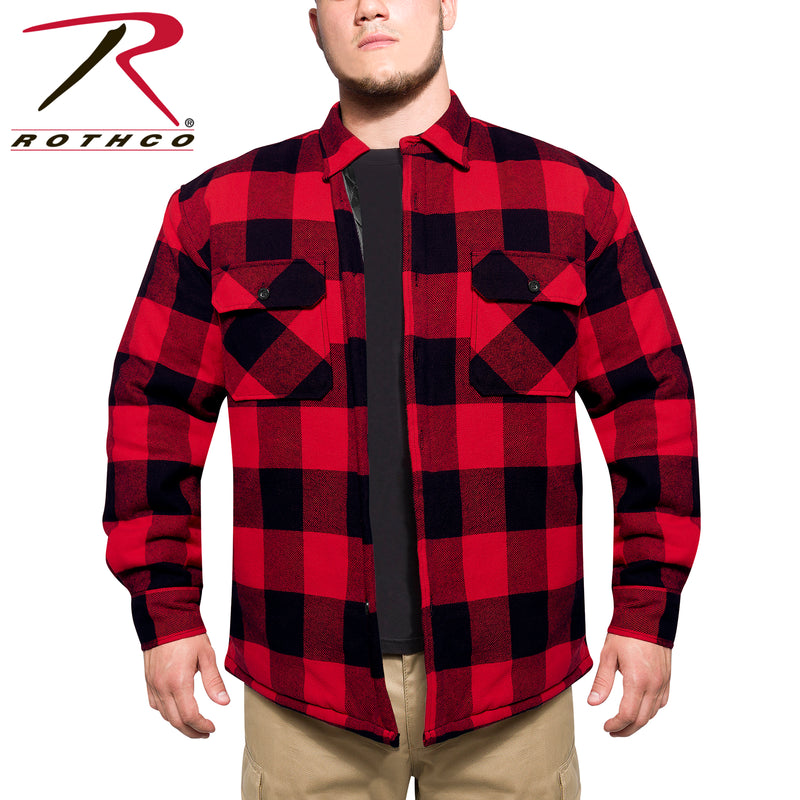 Rothco Buffalo Plaid Quilted Lined Jacket - Red