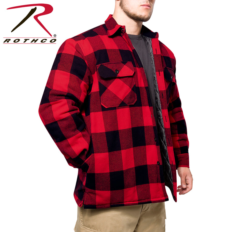 Rothco Buffalo Plaid Quilted Lined Jacket - Red