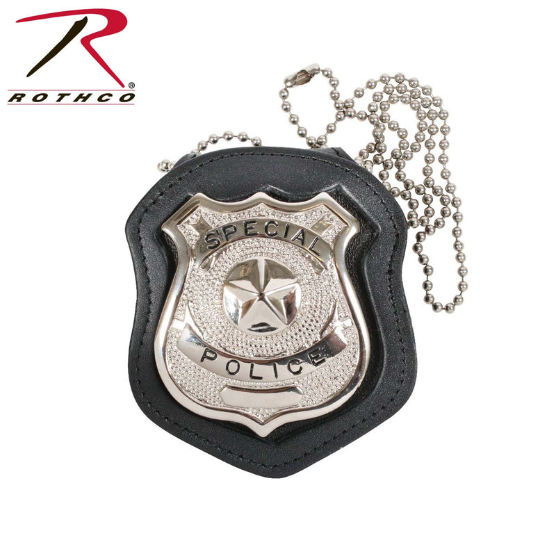 Rothco NYPD Style Leather Badge Holder With Clip