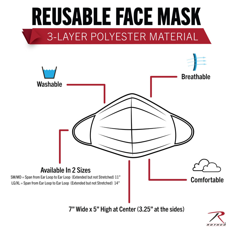 Rothco Reusable 3 Layer Facemask With Security Print