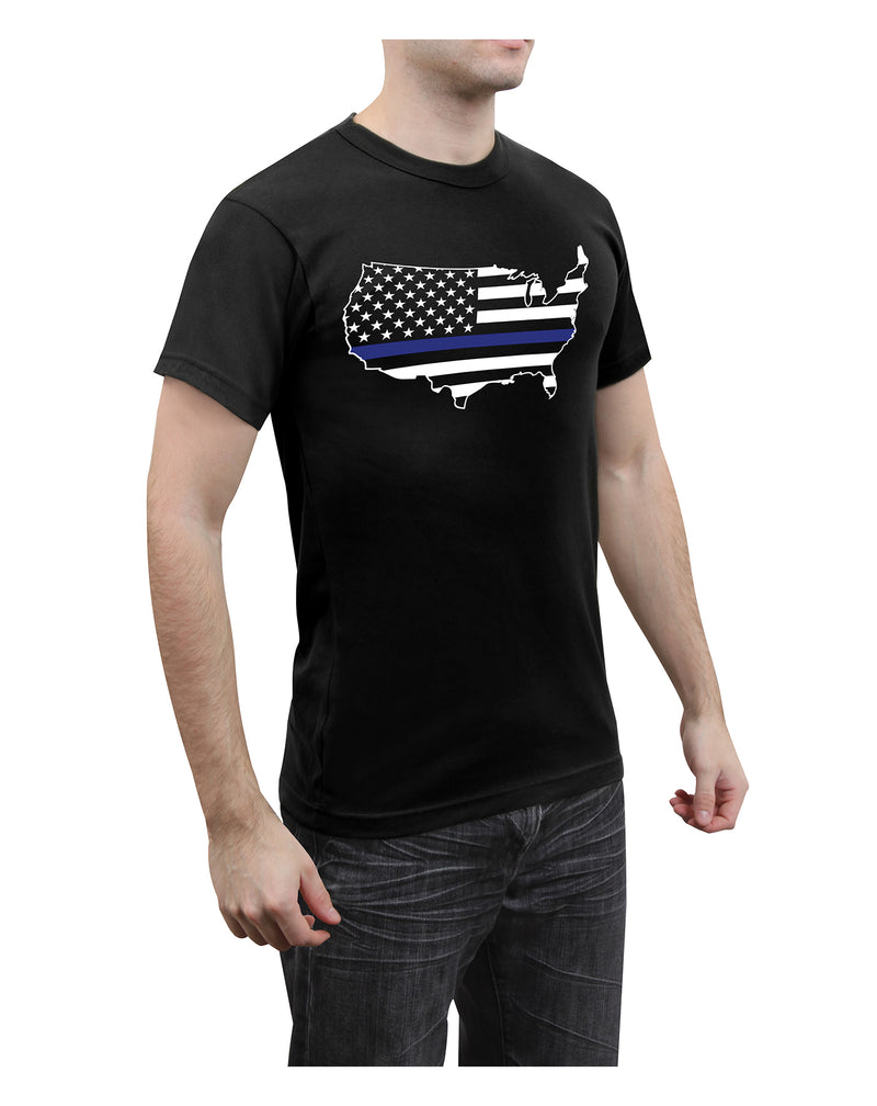 Rothco Thin Blue Line America Map T-Shirt