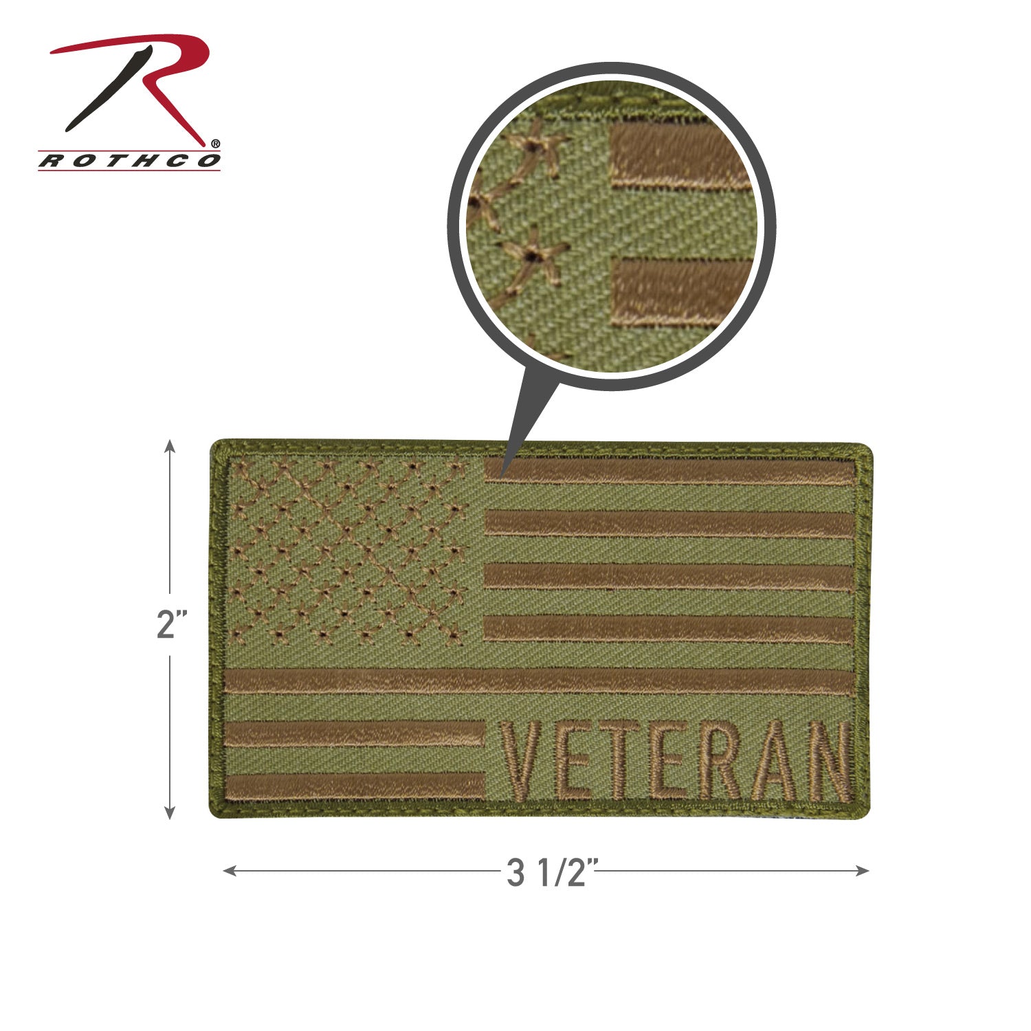 Rothco Thin Green Line US Flag Patch - Hook Back