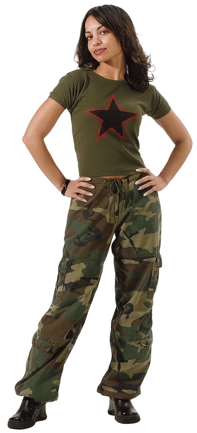 Rothco Womens Unwashed Camo Paratrooper Fatigue Pants