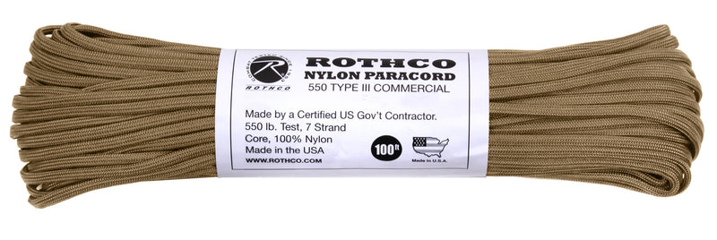 Rothco Nylon Paracord Type III 550 LB
