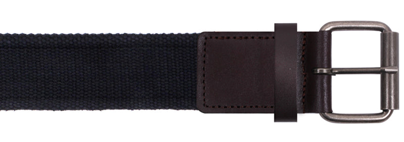 Rothco Vintage Single Prong Web Belt With Leather Accents