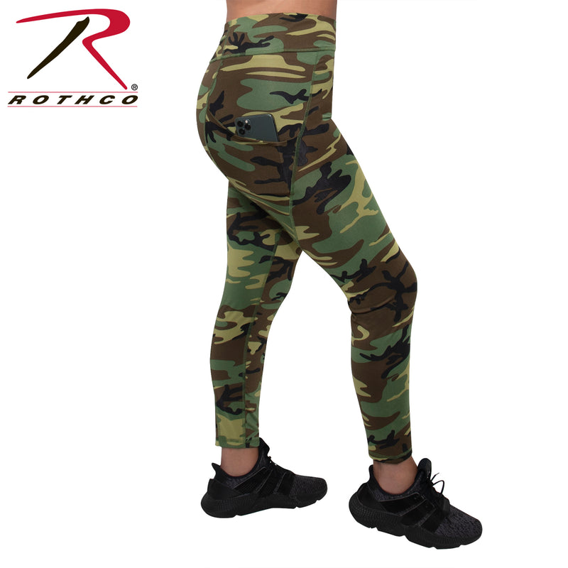 Rothco Womens Workout Performance Camo Leggings With Pockets