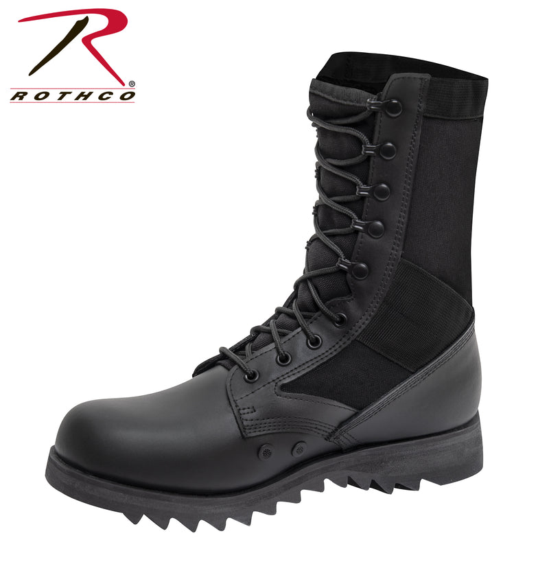 Rothco Black Ripple Sole Jungle Boots - 10 Inch