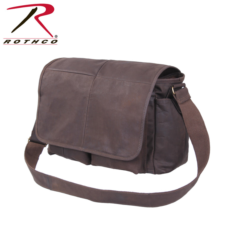 Rothco Brown Leather Classic Messenger Bag