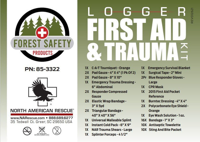 Logger’s First Aid and Trauma Kit – OSHA Compliant