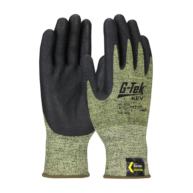 PIP 09-K1600 G-Tek KEV Seamless Knit Kevlar Glove with Nitrile Coated Foam Grip