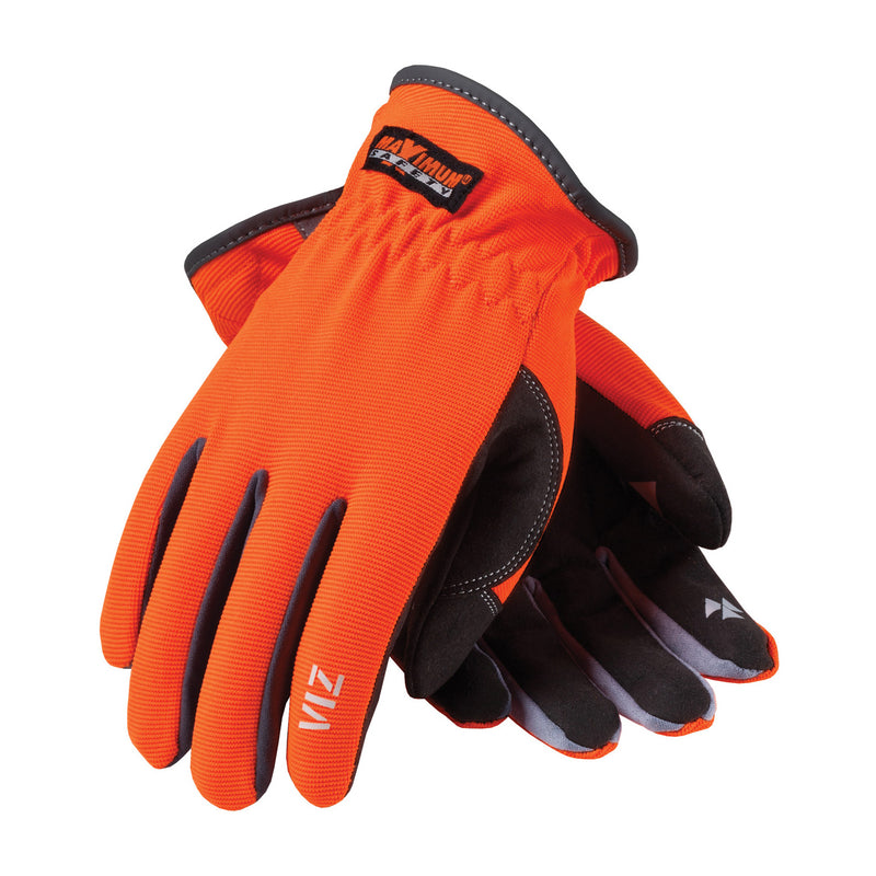 PIP 120-4600 Maximum Safety Viz Hi Vis Synthetic Leather Palm Glove