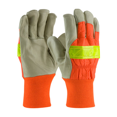 PIP 125-448 Grain Pigskin Leather Palm Hi Vis Glove, Thinsulate Lined