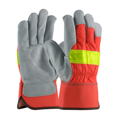 PIP 125-7563 Split Cowhide Leather Palm Hi Vis Glove