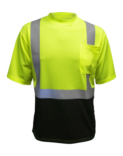 MAX Apparel MAX405 Class 2 Hi Vis Black Bottom T-Shirt