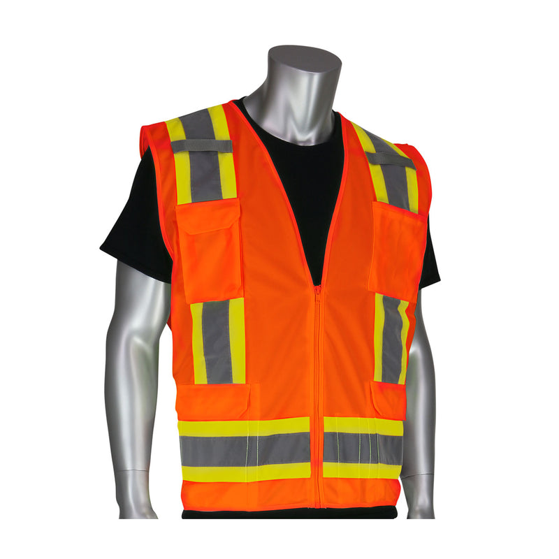 PIP 302-0500 ANSI Class 2 Two Tone Eleven Pocket Surveyors Vest