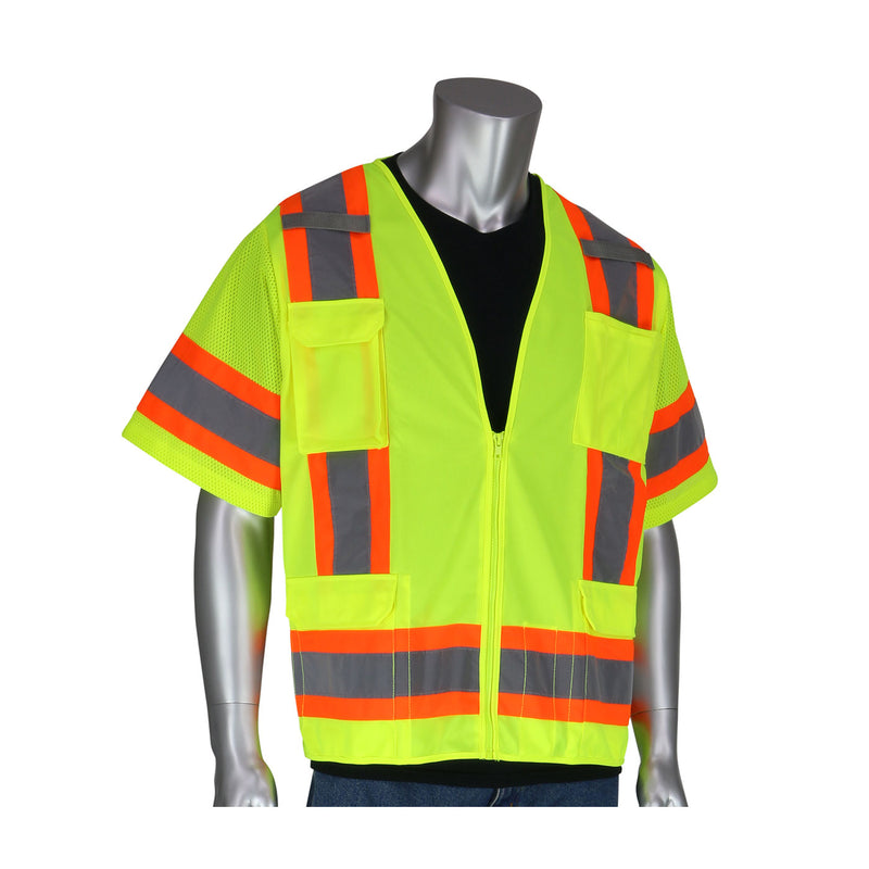 PIP 303-0500 ANSI Class 3 Two Tone Surveyor Eleven Pocket Vest